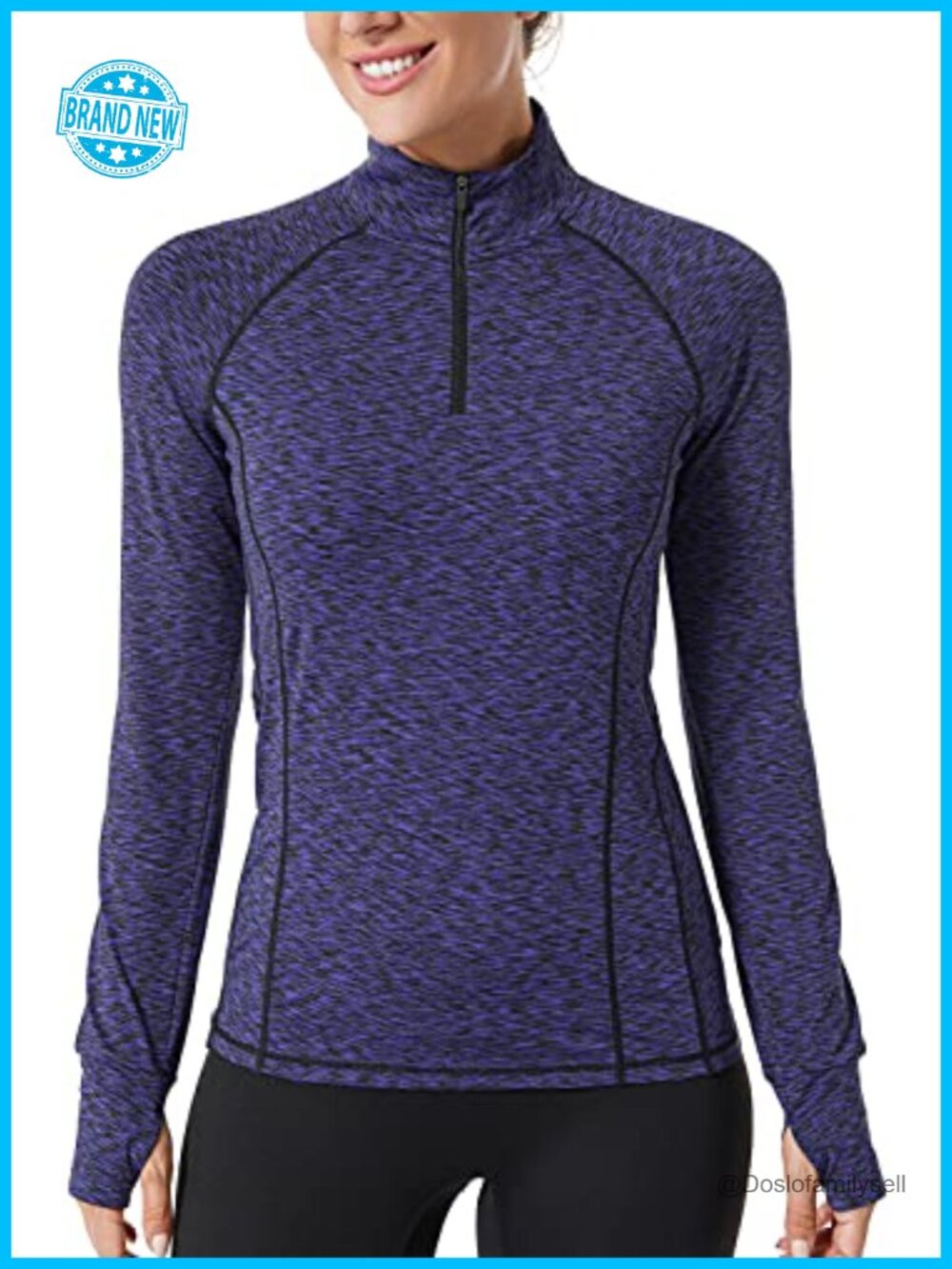Womens Quarter Zip Long Sleeve Workout Top Running Pullover Slim Fit